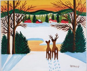 Maudie-painting-deer-sunset